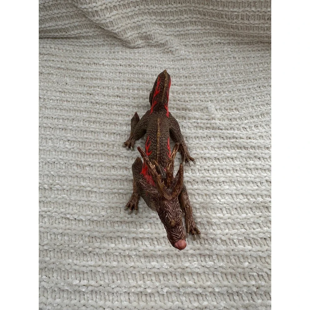 Papo Chinese Dragon Toy Figurine 2010 Brown‎ Red Flame Mythical Creature